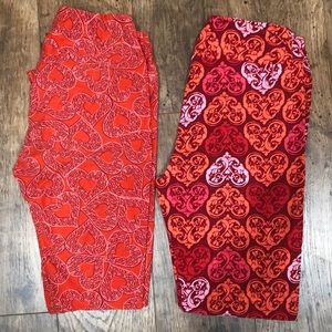 Valentine’s Hearts LuLaRoe OS Leggings- Lot of 2